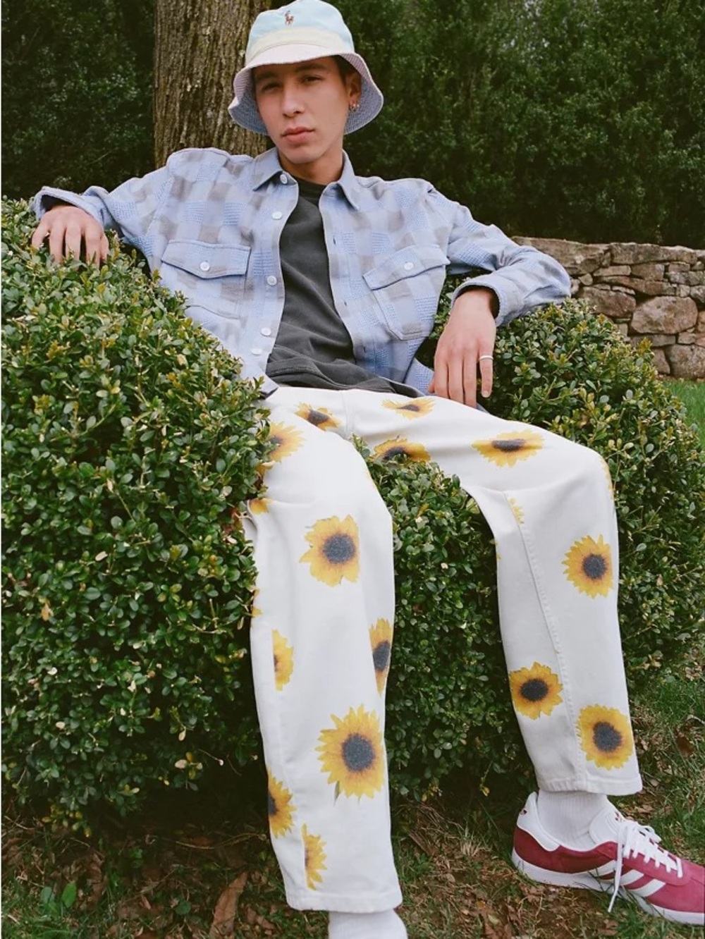 BDG Cropped Bow Fit Jean Printed Sunflower